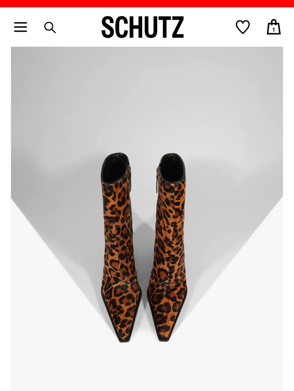 SCHUTZ Leopard-Print RAFFAELA HAIR CALF BOOTIE